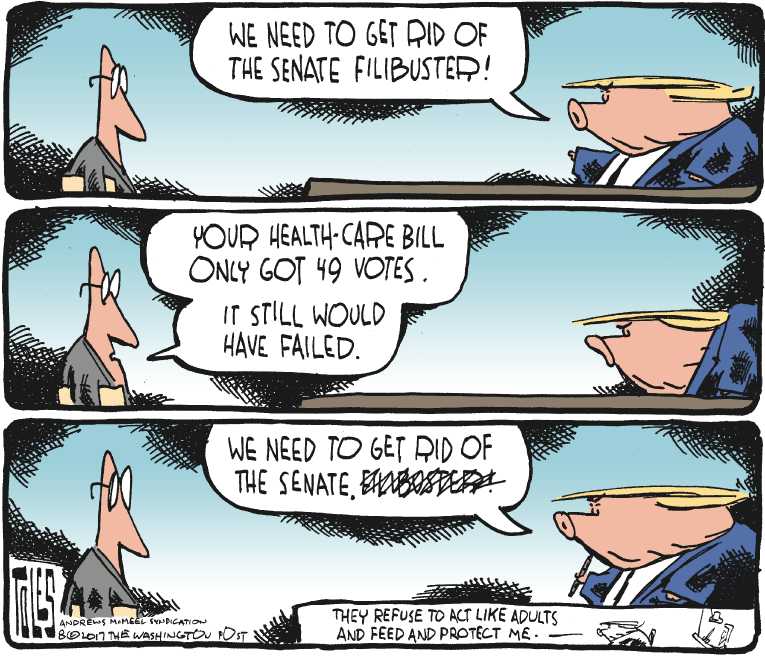 Political/Editorial Cartoon by Tom Toles, Washington Post on Trump Takes a Vacation