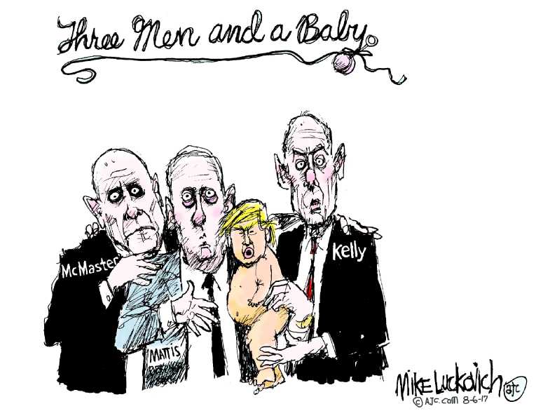 Political/Editorial Cartoon by Mike Luckovich, Atlanta Journal-Constitution on Trump Staff in Turmoil