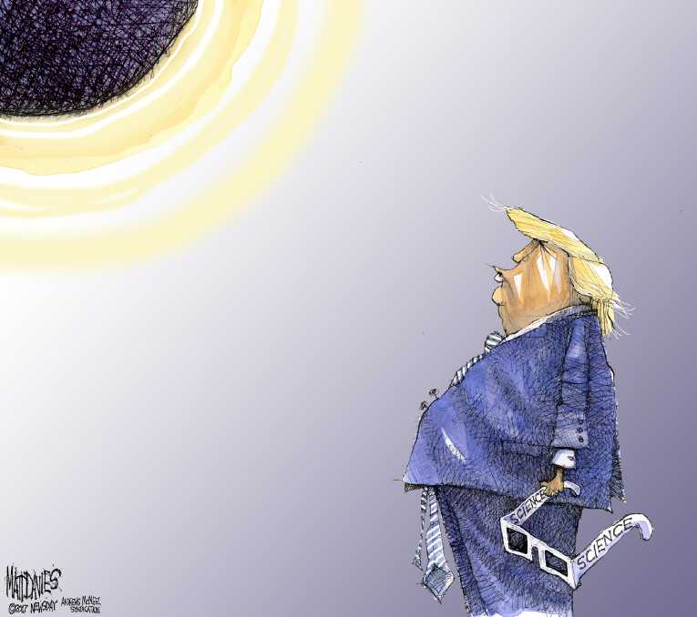Political/Editorial Cartoon by Matt Davies, Journal News on Eclipse Awes Millions