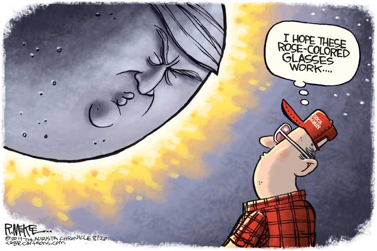 Political/Editorial Cartoon by Rick McKee, The Augusta Chronicle on Eclipse Awes Millions