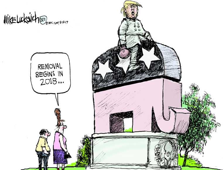 Political/Editorial Cartoon by Mike Luckovich, Atlanta Journal-Constitution on Statue Debate Intensifies