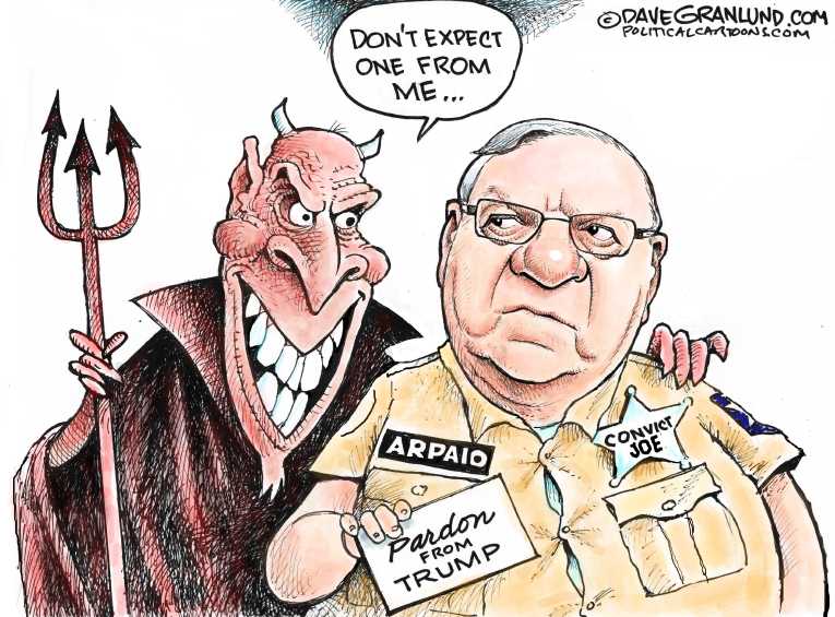 Political/Editorial Cartoon by Dave Granlund on Trump Pardons Racist Sheriff
