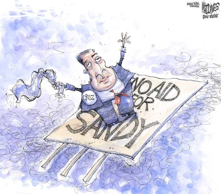 Political/Editorial Cartoon by Matt Davies, Journal News on Epic Harvey Drowns Texas