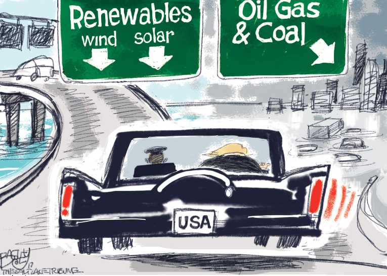 Political/Editorial Cartoon by Pat Bagley, Salt Lake Tribune on Epic Harvey Drowns Texas