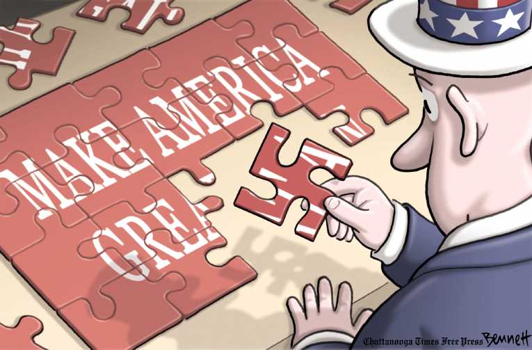 Political/Editorial Cartoon by Clay Bennett, Chattanooga Times Free Press on Monuments Debate Escalates