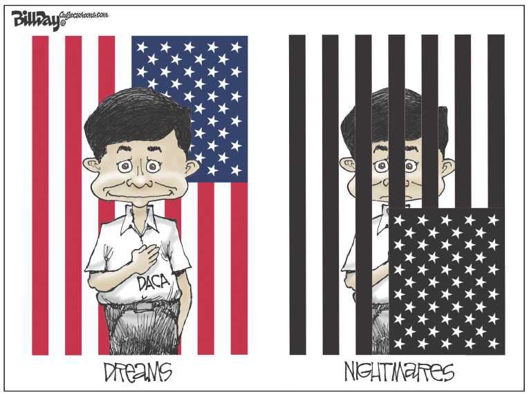 Political/Editorial Cartoon by Bill Day, Cagle Cartoons on Trump Rescinds DACA