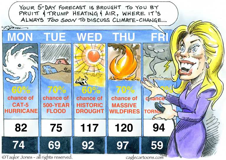Political/Editorial Cartoon by Taylor Jones, Tribune Media Services on Monster Irma