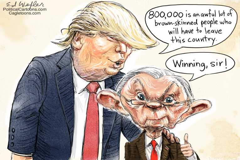 Political/Editorial Cartoon by Ed Wexler, PoliticalCartoons.com on Administration Defends DACA Decision