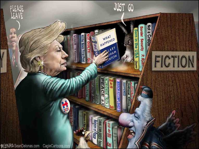 Political/Editorial Cartoon by Sean Delonas, CagleCartoons.com on Hillary Explains “What Happened”