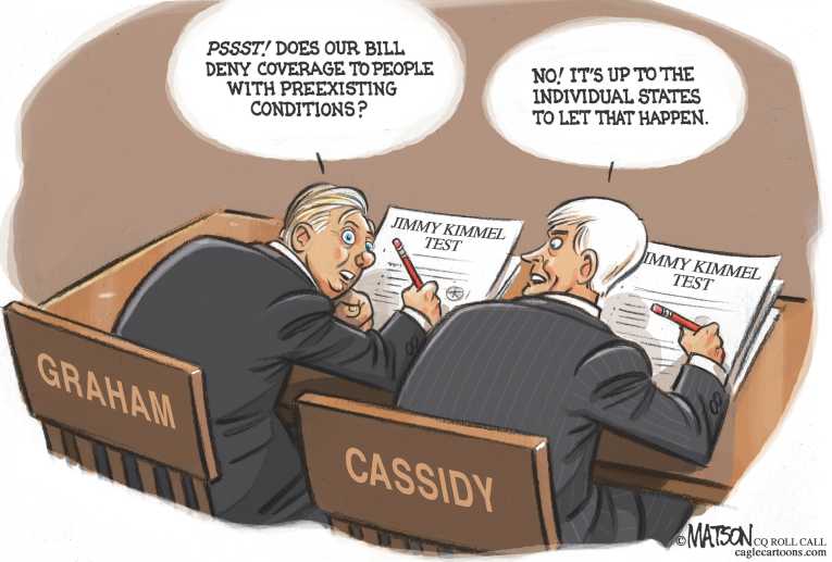 Political/Editorial Cartoon by RJ Matson, Cagle Cartoons on GOP Healthcare Bill Fails