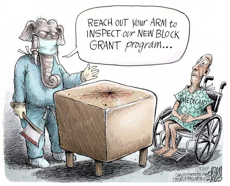 Political/Editorial Cartoon by Adam Zyglis, The Buffalo News on GOP Healthcare Bill Fails