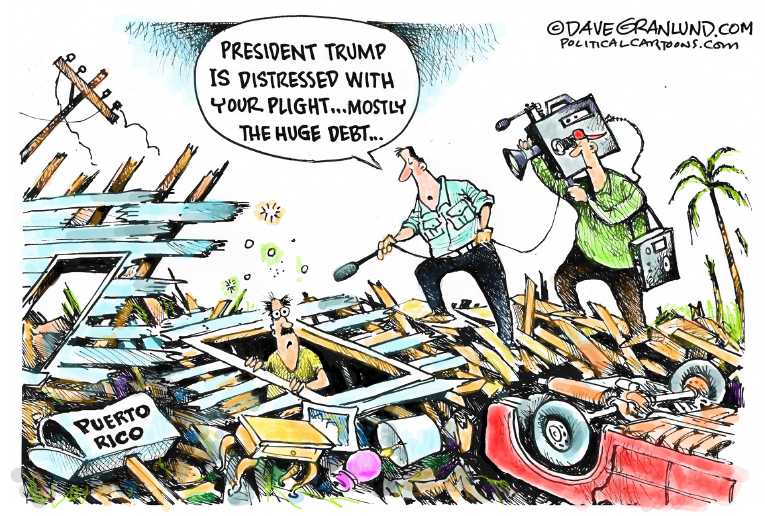 Political/Editorial Cartoon by Dave Granlund on Puerto Rico Crisis Worsens