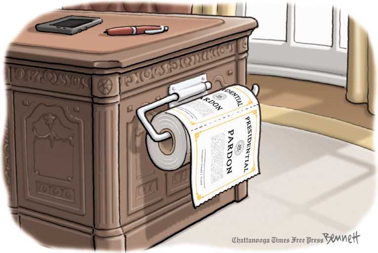 Political/Editorial Cartoon by Clay Bennett, Chattanooga Times Free Press on President Losing Patience