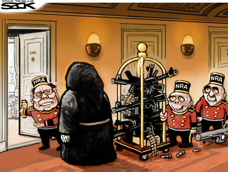 Political/Editorial Cartoon by Steve Sack, Minneapolis Star Tribune on 58 Dead in Las Vegas
