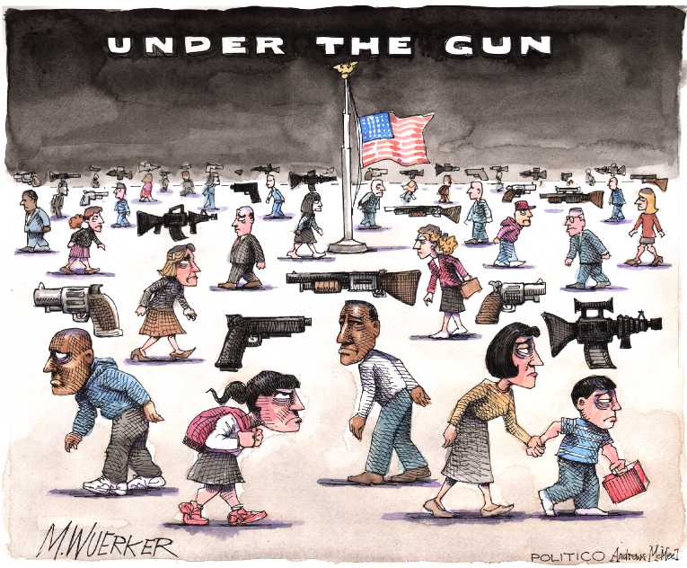 Political/Editorial Cartoon by Matt Wuerker, Politico on 58 Dead in Las Vegas