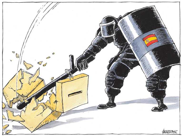 Political/Editorial Cartoon by Michael Kountouris, Greece on Catalonia Votes to Secede