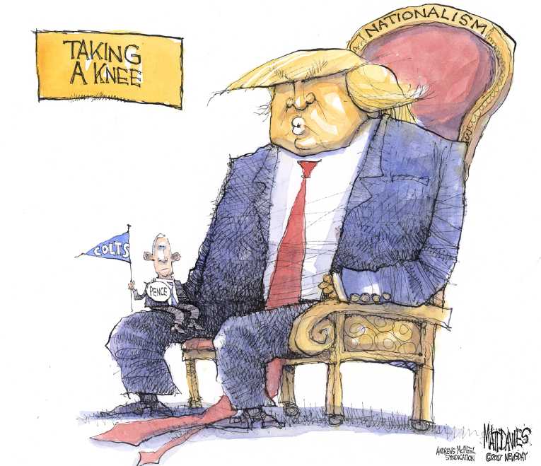Political/Editorial Cartoon by Matt Davies, Journal News on President Doubles Down