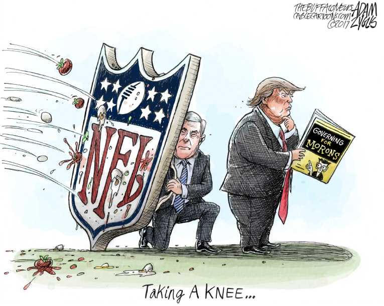 Political/Editorial Cartoon by Adam Zyglis, The Buffalo News on Trump Praises President