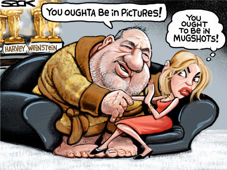 Political/Editorial Cartoon by Steve Sack, Minneapolis Star Tribune on Weinstein Goes Down
