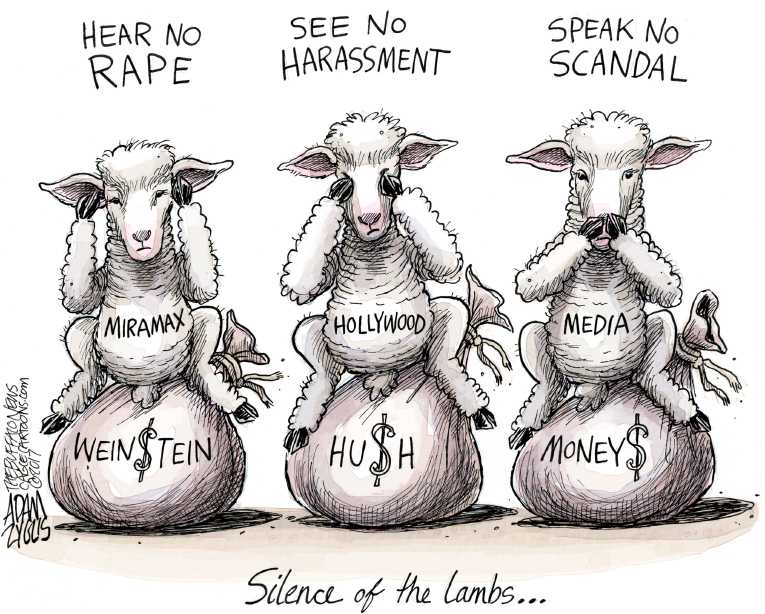 Political/Editorial Cartoon by Adam Zyglis, The Buffalo News on Weinstein Goes Down