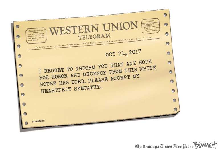 Political/Editorial Cartoon by Clay Bennett, Chattanooga Times Free Press on Trump Tries to Demonstrate Empathy