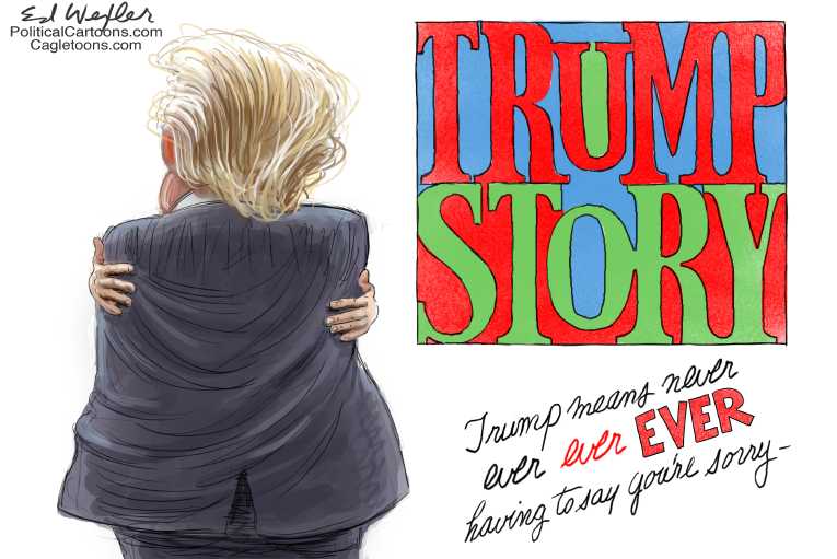 Political/Editorial Cartoon by Ed Wexler, PoliticalCartoons.com on Trump Finds Support