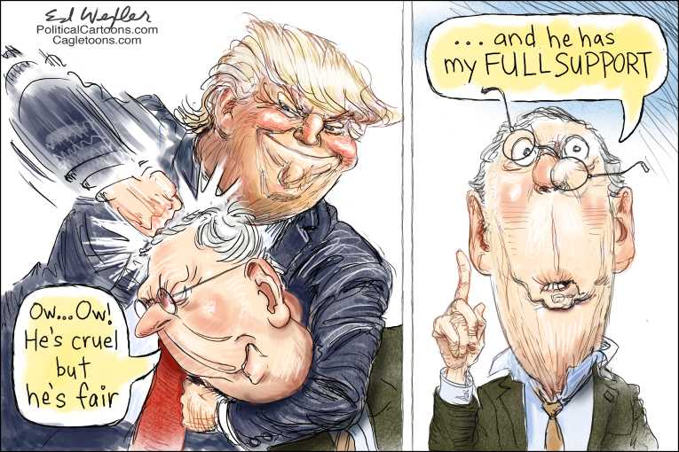 Political/Editorial Cartoon by Ed Wexler, PoliticalCartoons.com on GOP Battling Within