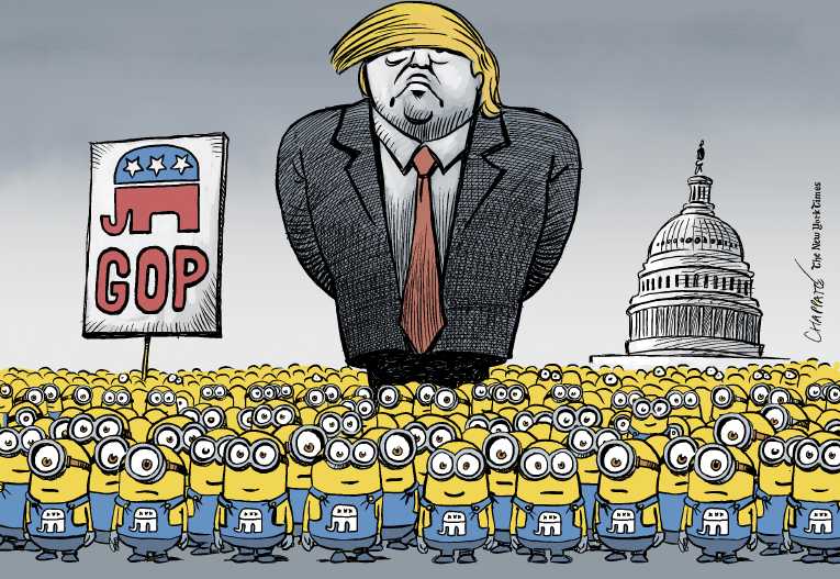 Political/Editorial Cartoon by Patrick Chappatte, International Herald Tribune on GOP Battling Within