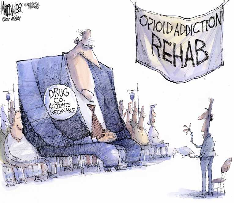 Political/Editorial Cartoon by Matt Davies, Journal News on Drug War Escalates