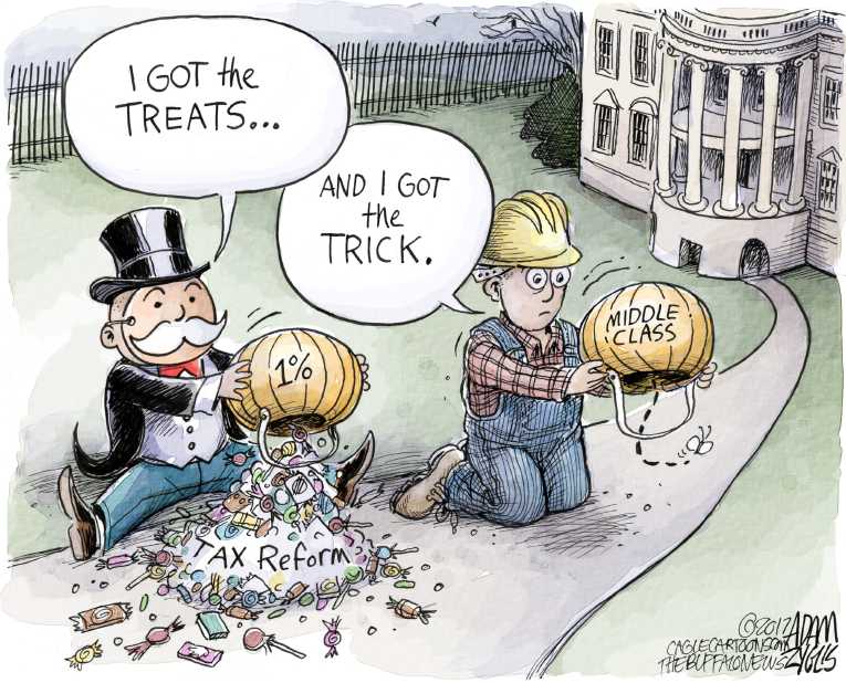 Political/Editorial Cartoon by Adam Zyglis, The Buffalo News on Tax Plan Gaining Support