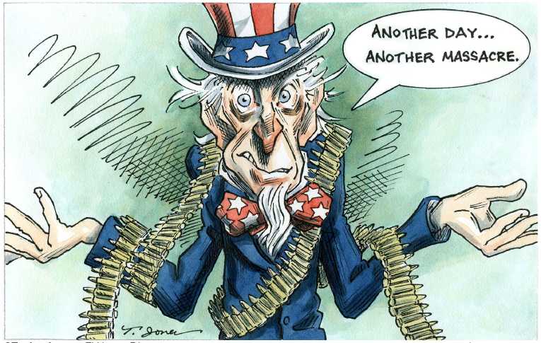 Political/Editorial Cartoon by Taylor Jones, Tribune Media Services on Another Assault Rifle Massacre