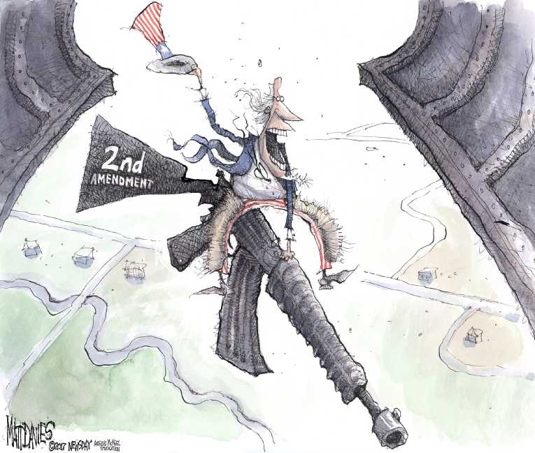 Political/Editorial Cartoon by Matt Davies, Journal News on Another Assault Rifle Massacre