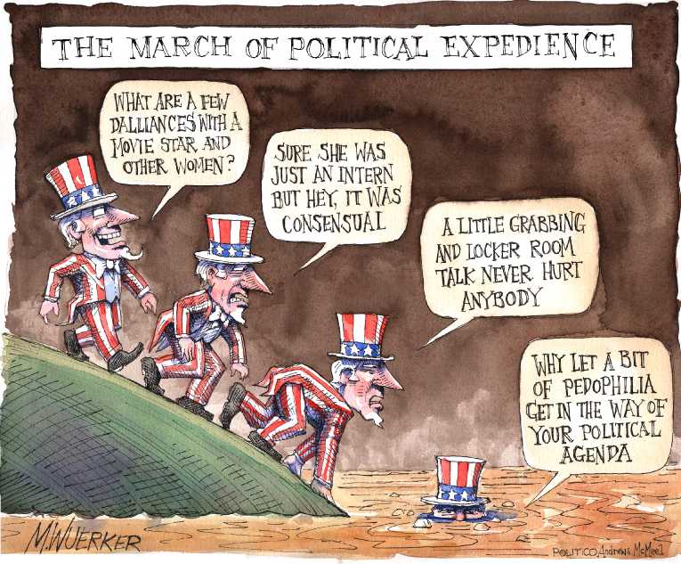 Political/Editorial Cartoon by Matt Wuerker, Politico on Sex Scandals Rock U.S.