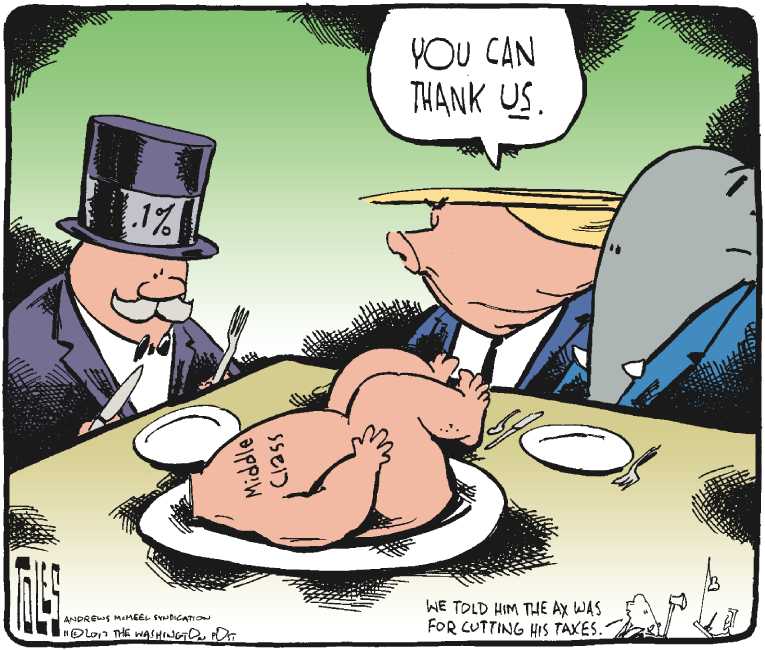 Political/Editorial Cartoon by Tom Toles, Washington Post on Republicans Preparing Feast