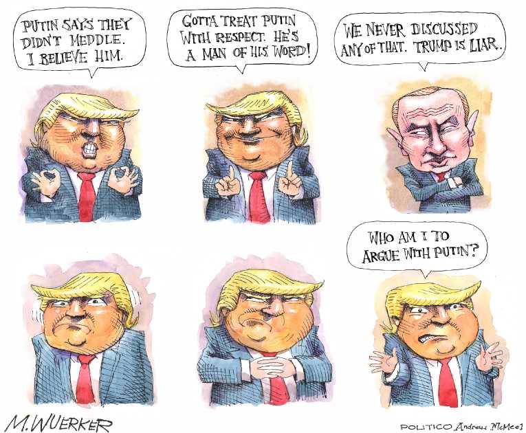 Political/Editorial Cartoon by Matt Wuerker, Politico on Trump Returns From Asia Trip
