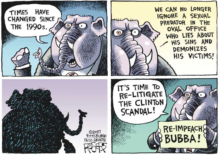 Political/Editorial Cartoon by Rob Rogers, The Pittsburgh Post-Gazette on Sexual Revelations Mount
