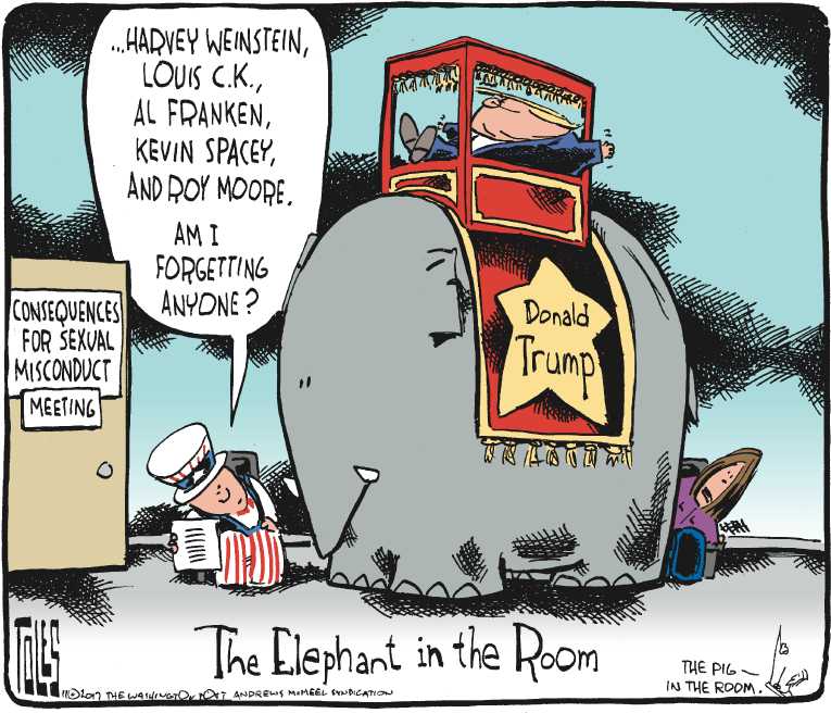 Political/Editorial Cartoon by Tom Toles, Washington Post on Sexual Revelations Mount