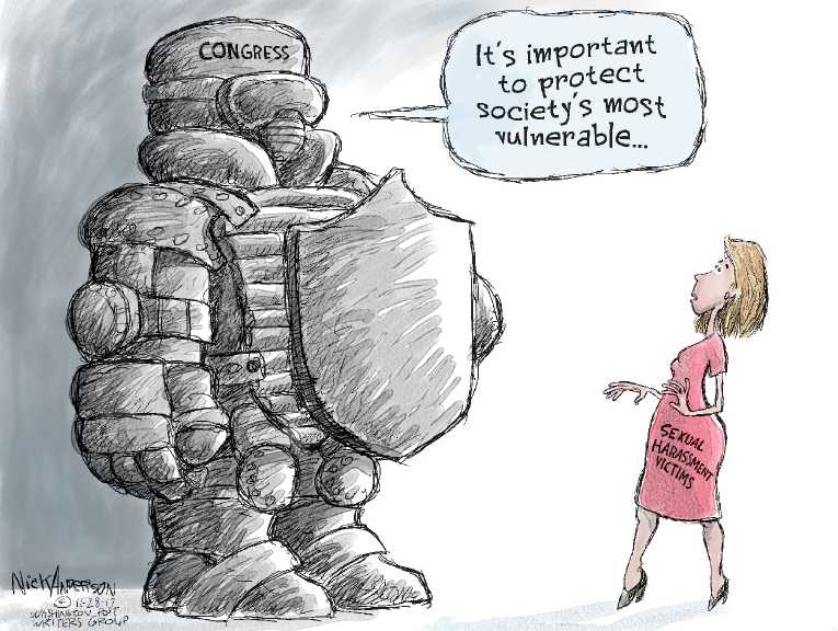 Political/Editorial Cartoon by Nick Anderson, Houston Chronicle on Sexual Revelations Mount