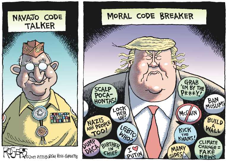 Political/Editorial Cartoon by Rob Rogers, The Pittsburgh Post-Gazette on Trump Implementing Plan