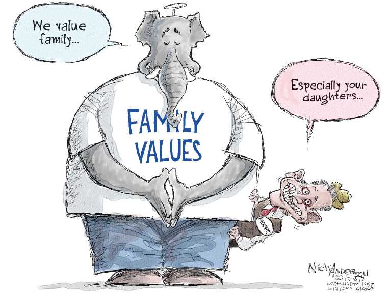 Political/Editorial Cartoon by Nick Anderson, Houston Chronicle on Republicans Stay the Course