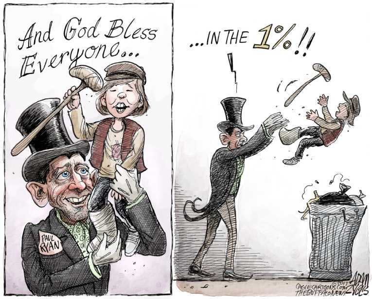 Political/Editorial Cartoon by Adam Zyglis, The Buffalo News on Ryan’s Dream Comes True