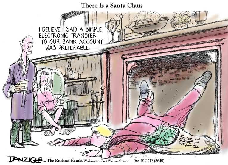 Political/Editorial Cartoon by Jeff Danziger on Christmas Celebrated