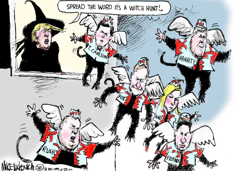 Political/Editorial Cartoon by Mike Luckovich, Atlanta Journal-Constitution on Presidents Pressures DOJ
