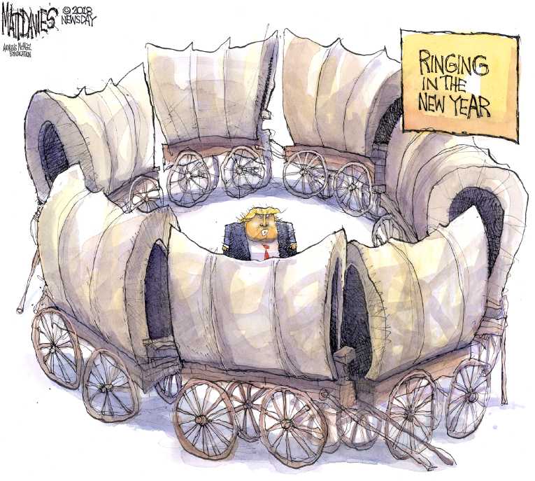 Political/Editorial Cartoon by Matt Davies, Journal News on Presidents Pressures DOJ