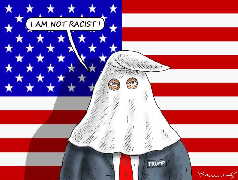Political/Editorial Cartoon by Marian Kamensky, Slovakia on President Denies Racism Charges