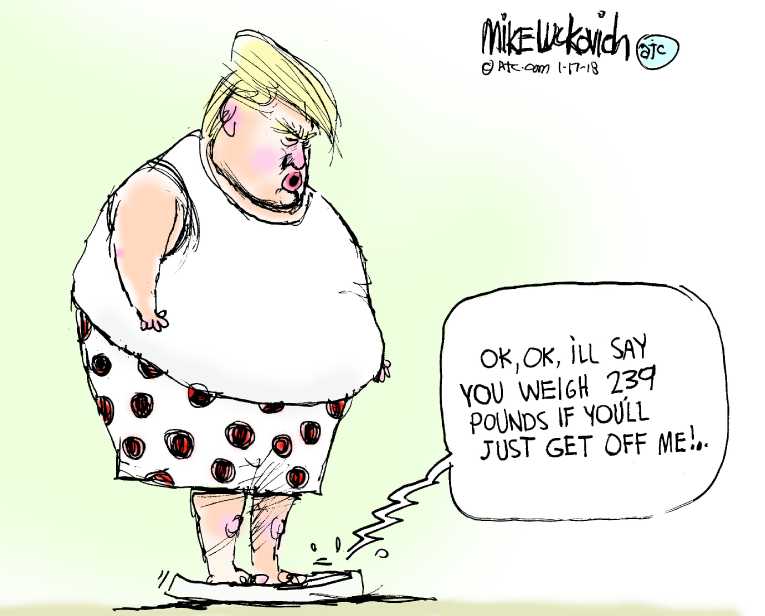 Political/Editorial Cartoon by Mike Luckovich, Atlanta Journal-Constitution on Doctor: Trump’s Health “Excellent”