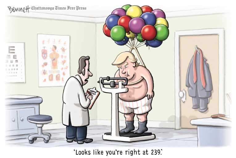 Political/Editorial Cartoon by Clay Bennett, Chattanooga Times Free Press on President’s Doc Has Dyslexia