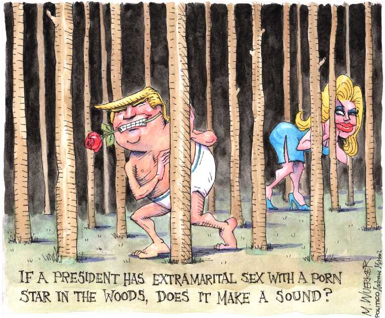 Political/Editorial Cartoon by Matt Wuerker, Politico on Trump Paid $130K to Porn Star
