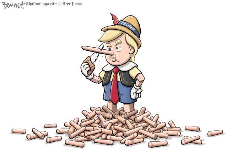 Political/Editorial Cartoon by Clay Bennett, Chattanooga Times Free Press on President Says He’s Doing Great