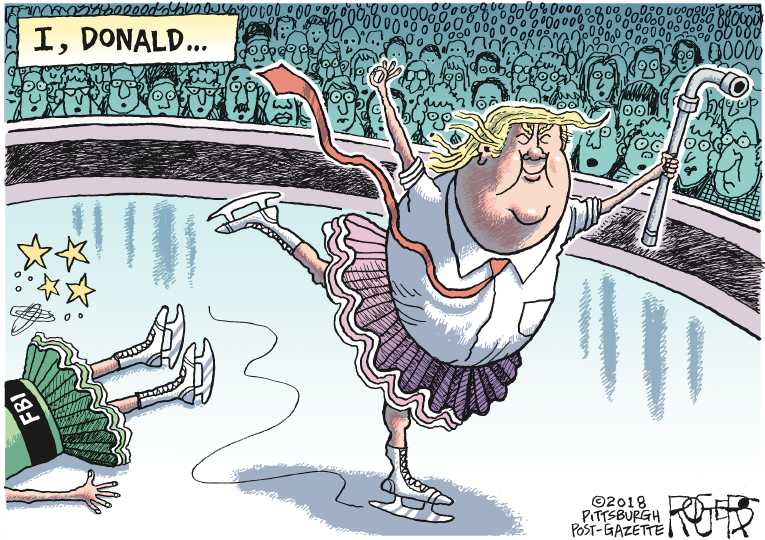 Political/Editorial Cartoon by Rob Rogers, The Pittsburgh Post-Gazette on Mueller Crosses the Line